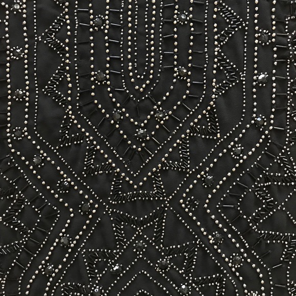 Black beaded sheath dress with spaghetti straps - Picture 4 of 9